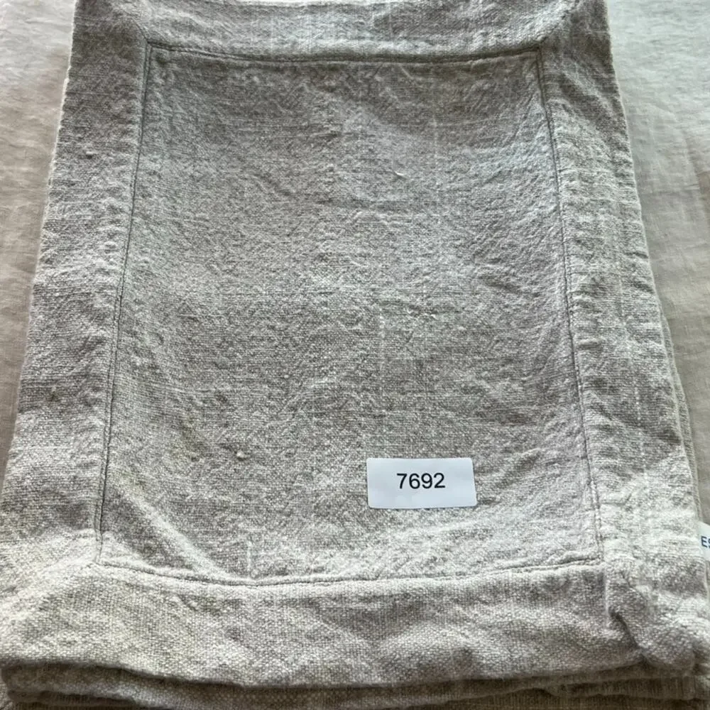 Courants D'est Placemat Set of 6 Beige Linen Blend Viscose Blend 16 x 12.5in